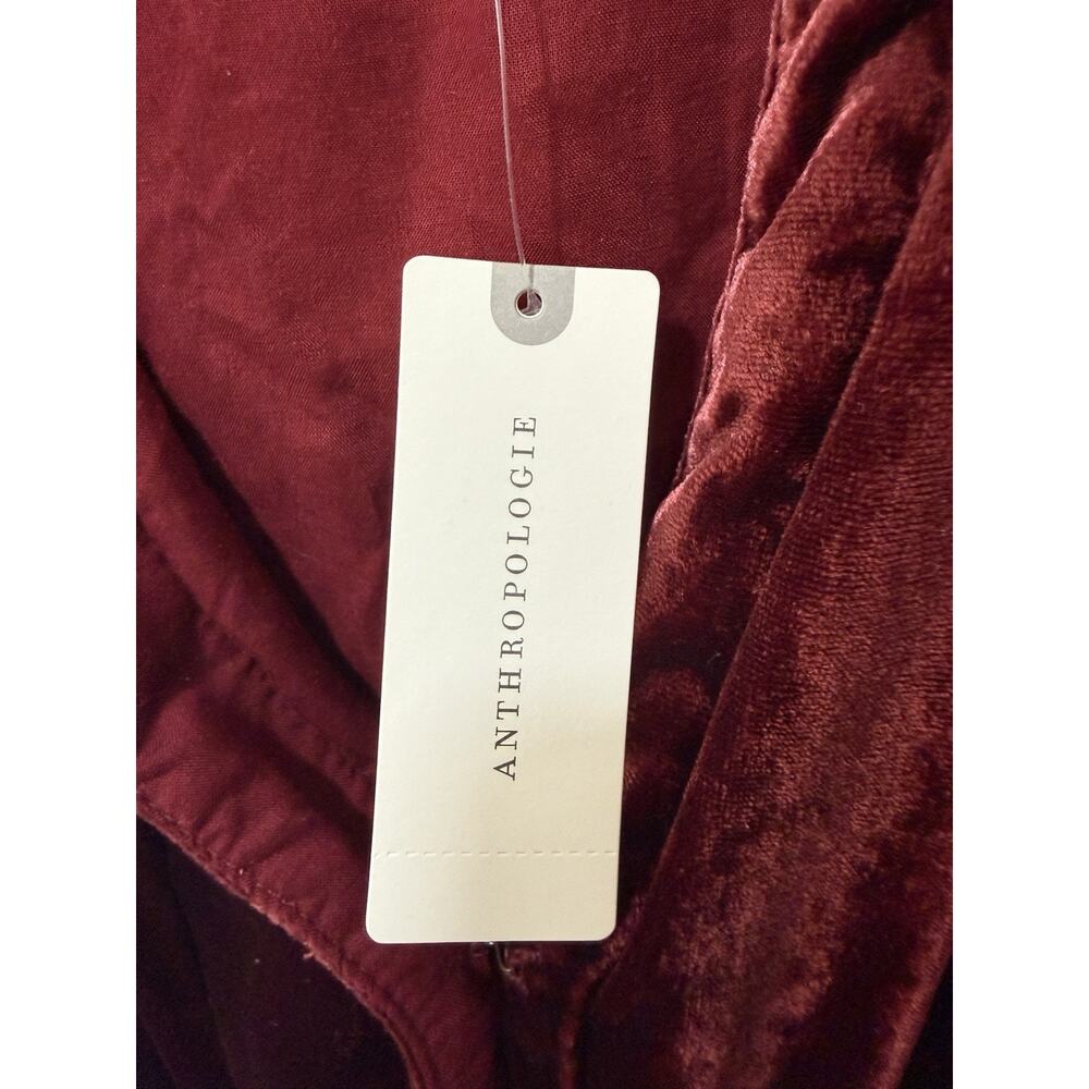 NWT Anthropologie Somerset Maxi Women Dress Velvet Edition Wine Size M - Picture 5 of 10